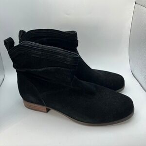 Koolaburra by UGG Black Suede Ankle Boots Size 8.5 Leather Accent Zipper Classic